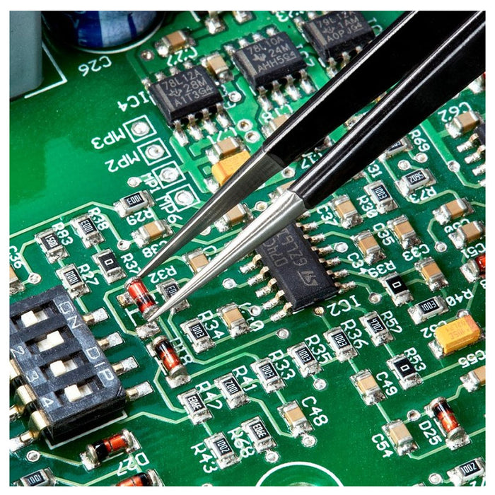 Nhíp gắp linh kiện điện tử chống tĩnh điện, mũi siêu nhọn KNIPEX 92 21 01 ESD kích thước đầu mũi 0.2 x 0.25mm