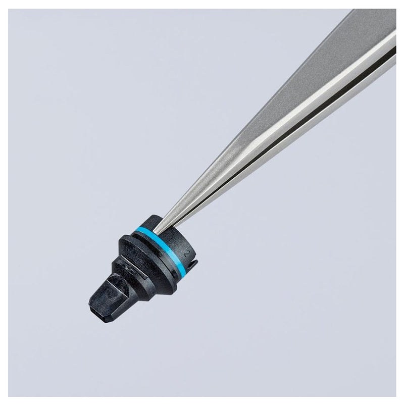 Nhíp gắp linh kiện điện tử, mũi nhọn KNIPEX 92 21 01 kích thước đầu mũi 0.5 x 0.9mm