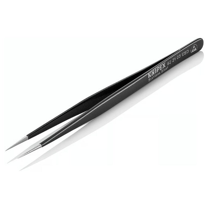 Nhíp gắp linh kiện điện tử chống tĩnh điện, mũi siêu nhọn KNIPEX 92 21 03 ESD kích thước đầu mũi 0.2 x 0.3mm