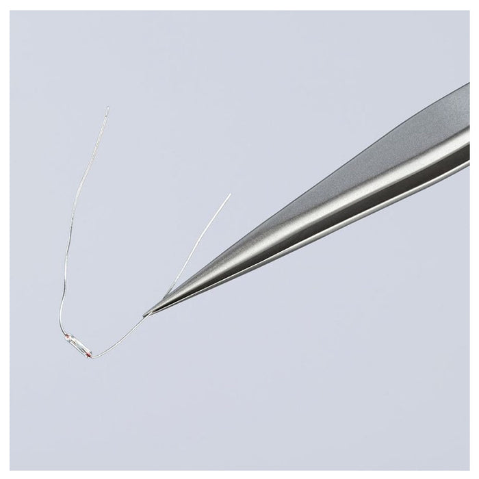 Nhíp gắp linh kiện điện tử mini, mũi siêu nhọn KNIPEX 92 21 04 kích thước đầu mũi 0.09 x 0.15mm