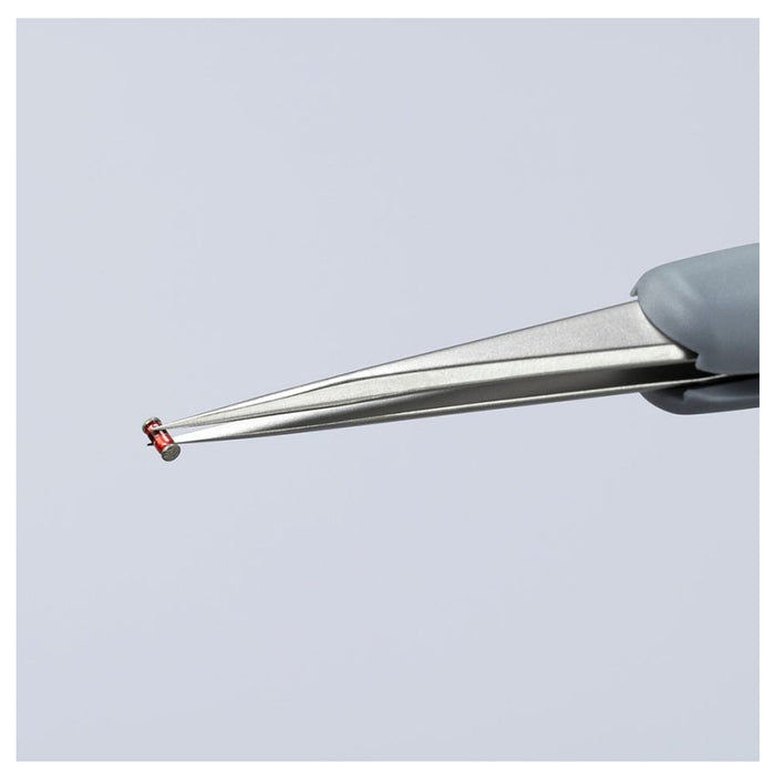 Nhíp gắp linh kiện điện tử, chống tĩnh điện, tay cầm bọc cao su KNIPEX 92 21 12 ESD kích thước 0.12 x 0.18mm