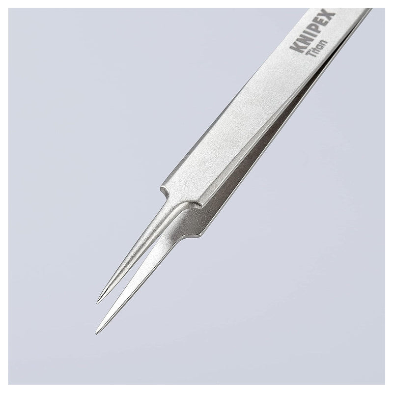 Nhíp gắp linh kiện điện tử, chất liệu Titanium, mũi siêu nhọn KNIPEX 92 23 01 kích thước đầu mũi 0.09 x 0.15mm