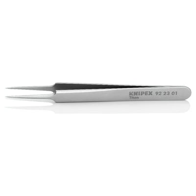 Nhíp gắp linh kiện điện tử, chất liệu Titanium, mũi siêu nhọn KNIPEX 92 23 01 kích thước đầu mũi 0.09 x 0.15mm