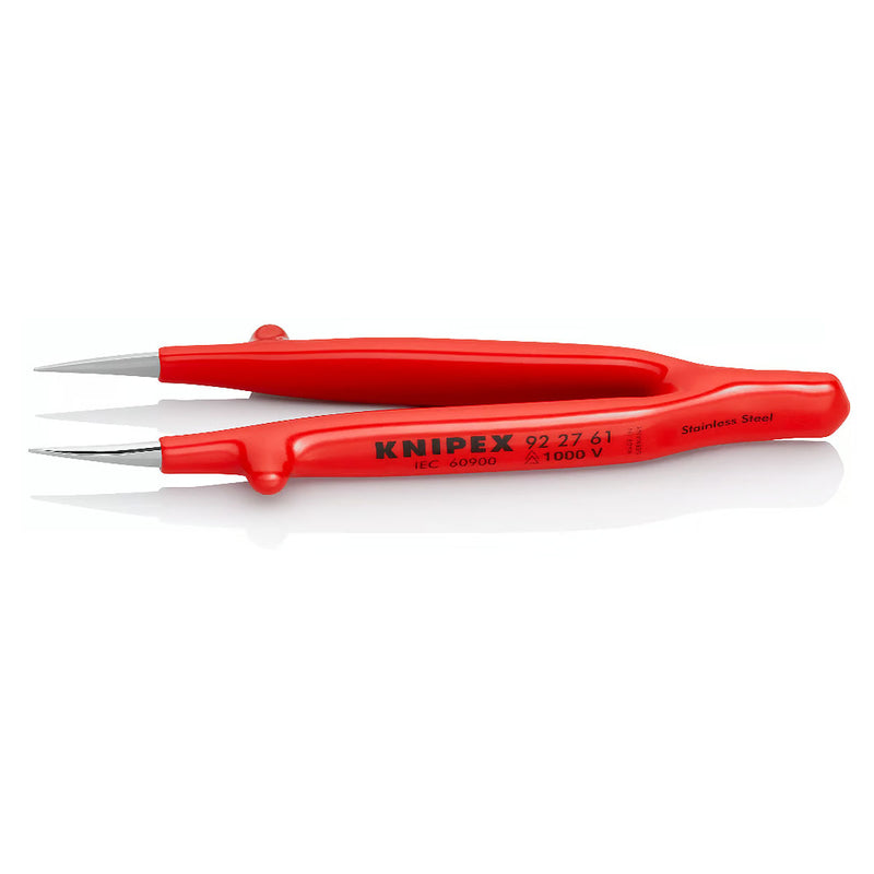 Nhíp gắp linh kiện điện tử KNIPEX 92 27 61 cách điện 1000V chiều dài 125mm, đầu nhíp nhọn 0.5mm, bề mặt trơn