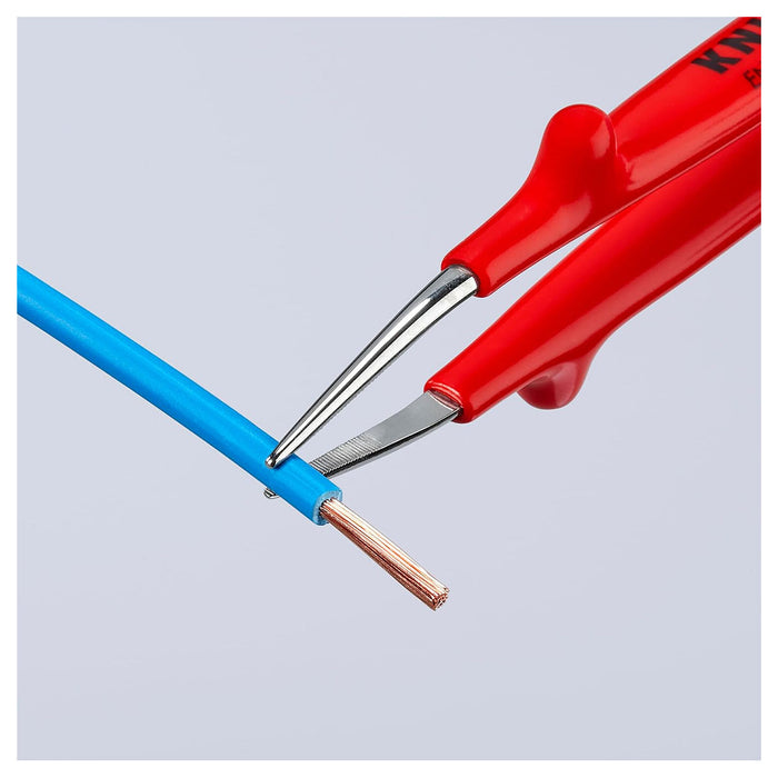 Nhíp gắp linh kiện điện tử KNIPEX 92 27 62 cách điện 1000V chiều dài 150mm, đầu nhíp nhọn 1.0mm, bề mặt có răng khía