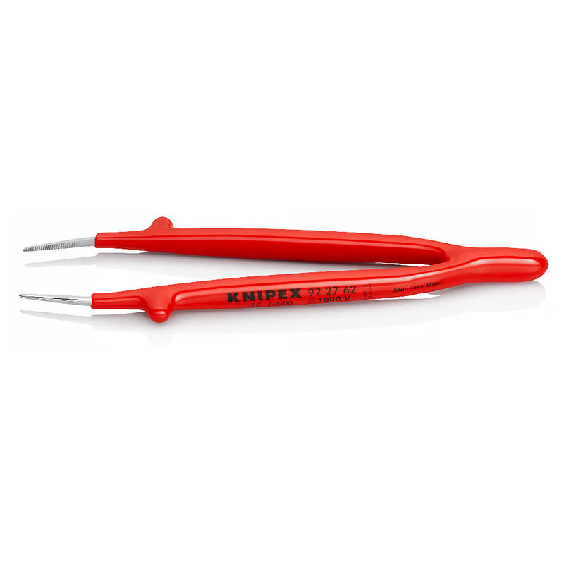 Nhíp gắp linh kiện điện tử KNIPEX 92 27 62 cách điện 1000V chiều dài 150mm, đầu nhíp nhọn 1.0mm, bề mặt có răng khía