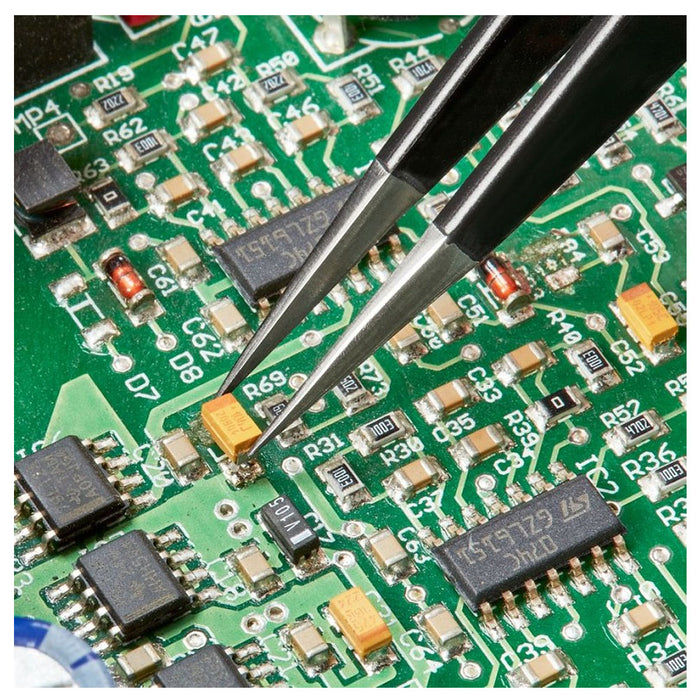 Nhíp gắp linh kiện điện tử chống tĩnh điện, mũi siêu nhọn KNIPEX 92 28 69 ESD kích thước đầu mũi 0.25 x 0.25mm