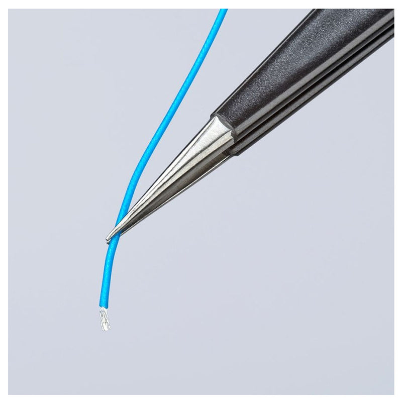 Nhíp gắp linh kiện điện tử chống tĩnh điện, mũi siêu nhọn KNIPEX 92 28 70 ESD kích thước đầu mũi 0.2 x 0.25mm