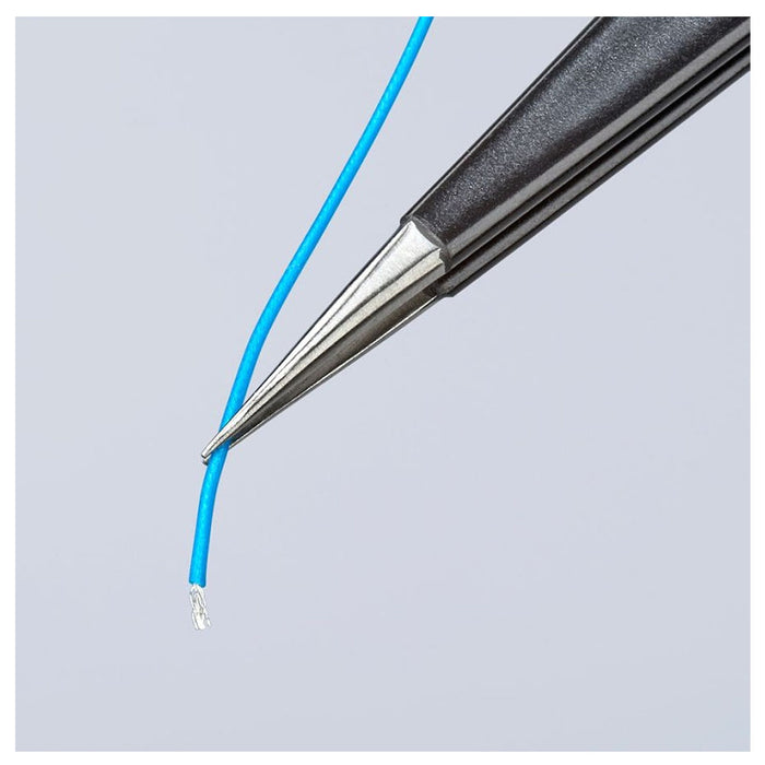 Nhíp gắp linh kiện điện tử chống tĩnh điện, mũi siêu nhọn KNIPEX 92 28 70 ESD kích thước đầu mũi 0.2 x 0.25mm