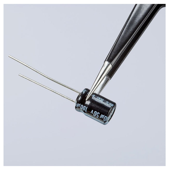 Nhíp gắp linh kiện điện tử chống tĩnh điện, mũi nhọn KNIPEX 92 28 72 ESD kích thước đầu mũi 0.4 x 0.5mm