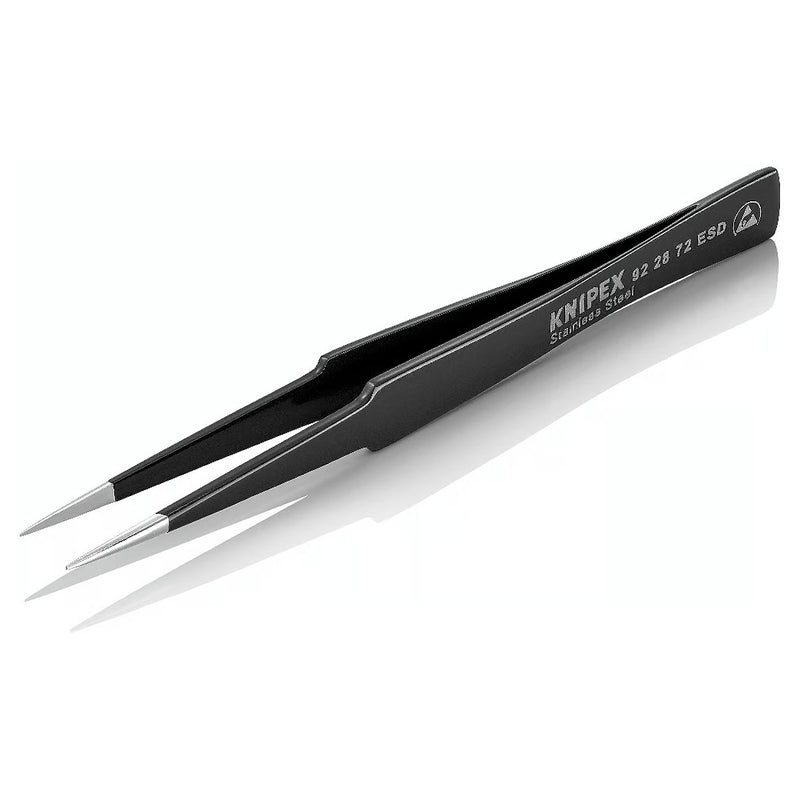 Nhíp gắp linh kiện điện tử chống tĩnh điện, mũi nhọn KNIPEX 92 28 72 ESD kích thước đầu mũi 0.4 x 0.5mm