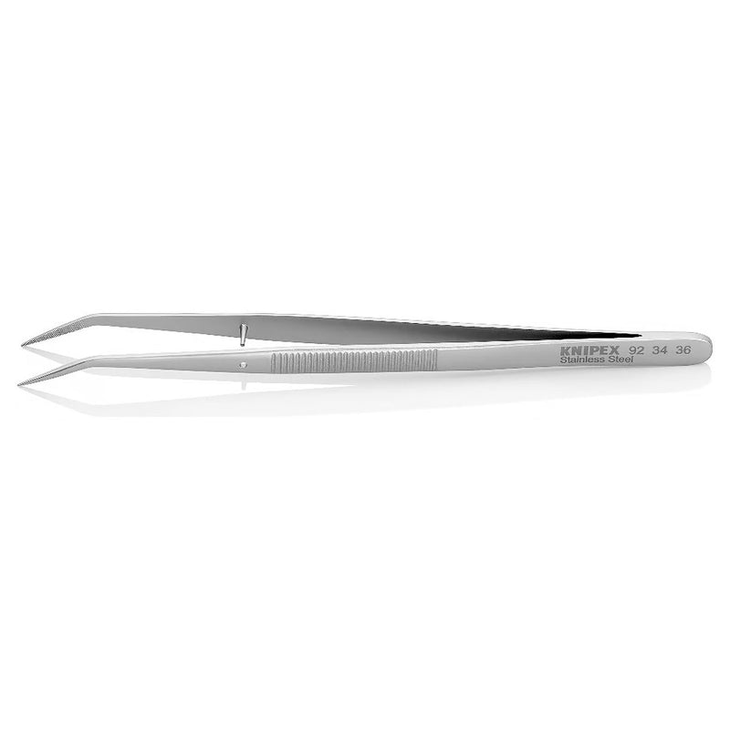 Nhíp gắp linh kiện điện tử dòng Universal, mũi nhọn cong 25° KNIPEX 92 34 36 kích thước đầu mũi 0.5 x 0.5mm