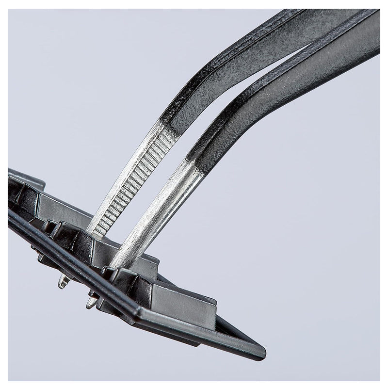 Nhíp gắp linh kiện điện tử dòng Universal, mũi nhọn cong 25° KNIPEX 92 34 37 kích thước đầu mũi 0.8 x 0.8mm