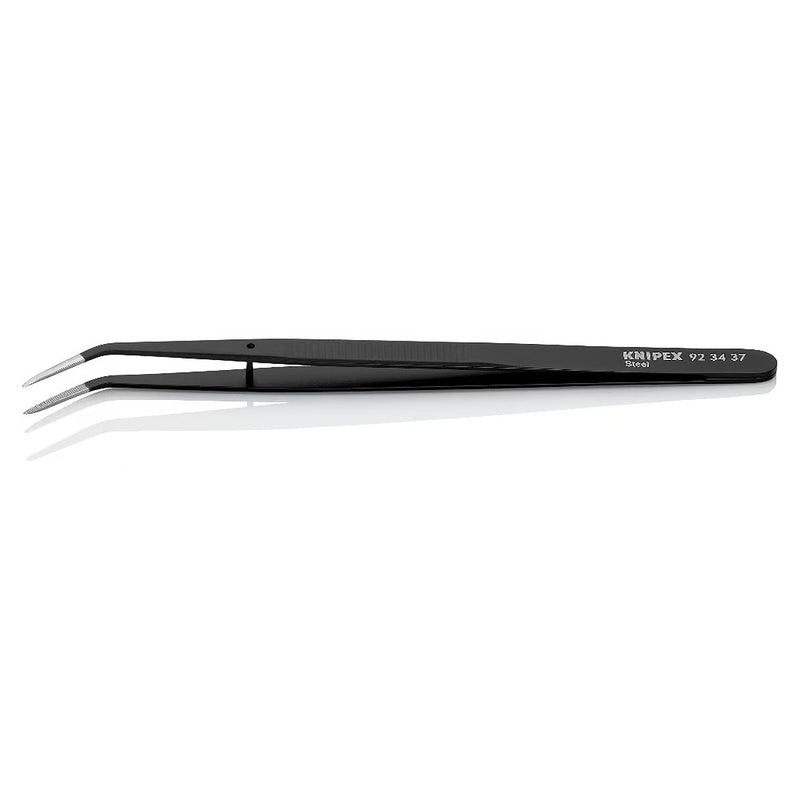 Nhíp gắp linh kiện điện tử dòng Universal, mũi nhọn cong 25° KNIPEX 92 34 37 kích thước đầu mũi 0.8 x 0.8mm