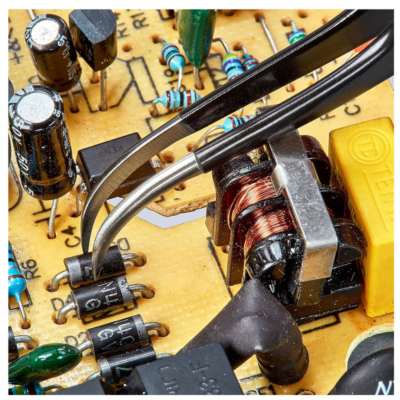 Nhíp gắp linh kiện điện tử mũi cong 35° chống tĩnh điện, mũi siêu nhọn KNIPEX 92 38 75 ESD kích thước đầu mũi 0.25 x 0.3mm