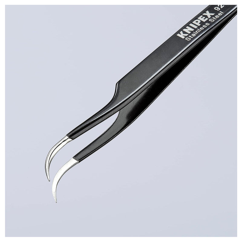 Nhíp gắp linh kiện điện tử mũi cong 35° chống tĩnh điện, mũi siêu nhọn KNIPEX 92 38 75 ESD kích thước đầu mũi 0.25 x 0.3mm