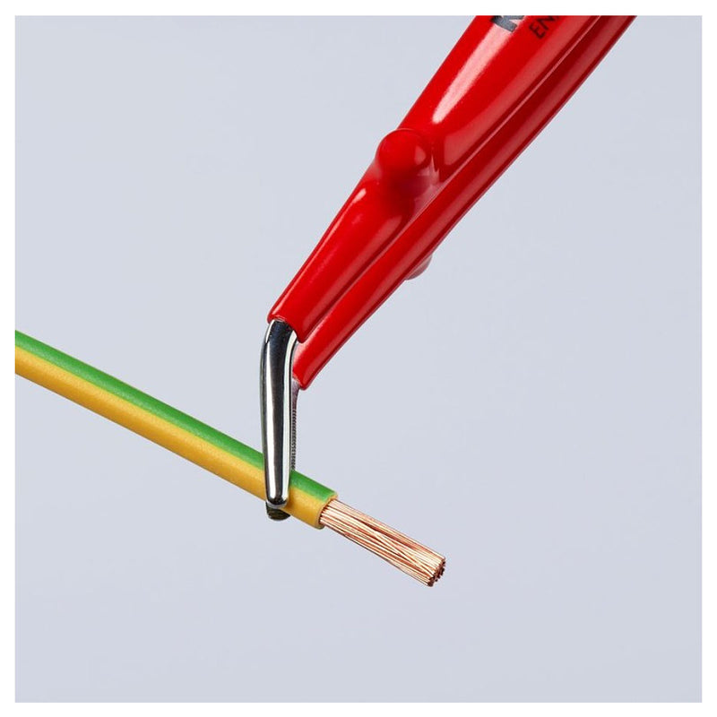 Nhíp gắp linh kiện điện tử mũi cong 30° KNIPEX 92 47 01 cách điện 1000V, chiều dài 142mm, đầu nhíp bè 1.3mm, bề mặt có răng khía