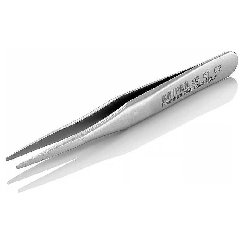 Nhíp gắp linh kiện điện tử mini, mũi tròn bè KNIPEX 92 51 02 kích thước đầu mũi 0.1 x 1.2mm