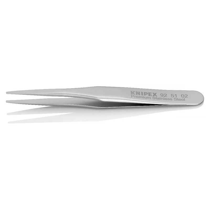 Nhíp gắp linh kiện điện tử mini, mũi tròn bè KNIPEX 92 51 02 kích thước đầu mũi 0.1 x 1.2mm
