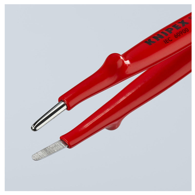 Nhíp gắp linh kiện điện tử KNIPEX 92 67 63 cách điện 1000V chiều dài 145mm, đầu nhíp bè 1.3mm, bề mặt có răng khía