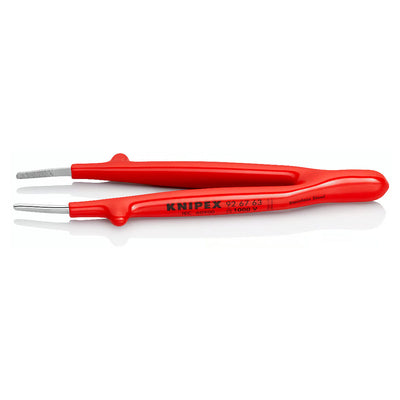 Nhíp gắp linh kiện điện tử KNIPEX 92 67 63 cách điện 1000V chiều dài 145mm, đầu nhíp bè 1.3mm, bề mặt có răng khía