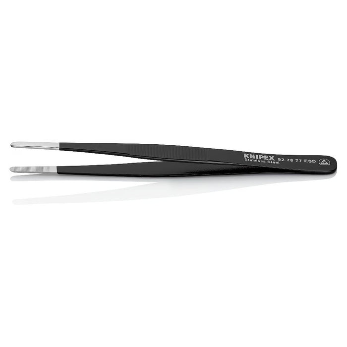 Nhíp gắp linh kiện điện tử, chống tĩnh điện đầu tròn bè KNIPEX 92 78 77 ESD kích thước đầu mũi 1.3 x 2.7mm