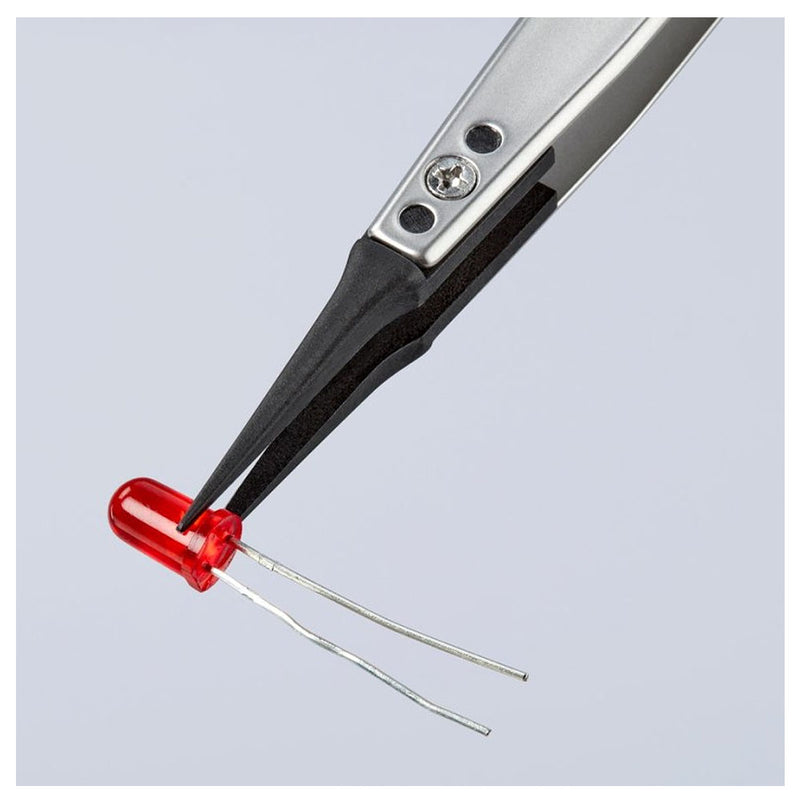 Nhíp gắp linh kiện điện tử, chống tĩnh điện, đầu nhíp thay thế được KNIPEX 92 81 02 kích thước đầu mũi 0.4 x 0.6mm