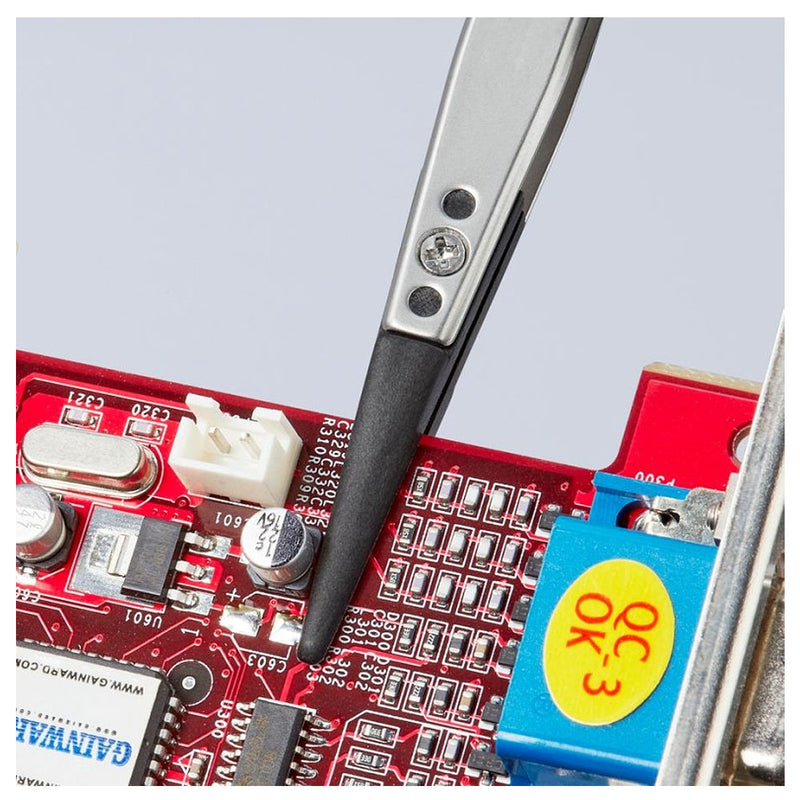 Nhíp gắp linh kiện điện tử, chống tĩnh điện, đầu nhíp thay thế được KNIPEX 92 81 04 kích thước đầu mũi 1.0 x 2.0mm