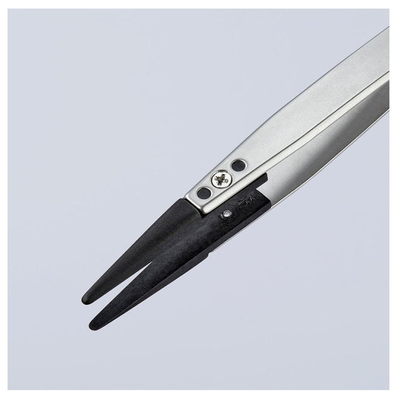 Nhíp gắp linh kiện điện tử, chống tĩnh điện, đầu nhíp thay thế được KNIPEX 92 81 04 kích thước đầu mũi 1.0 x 2.0mm