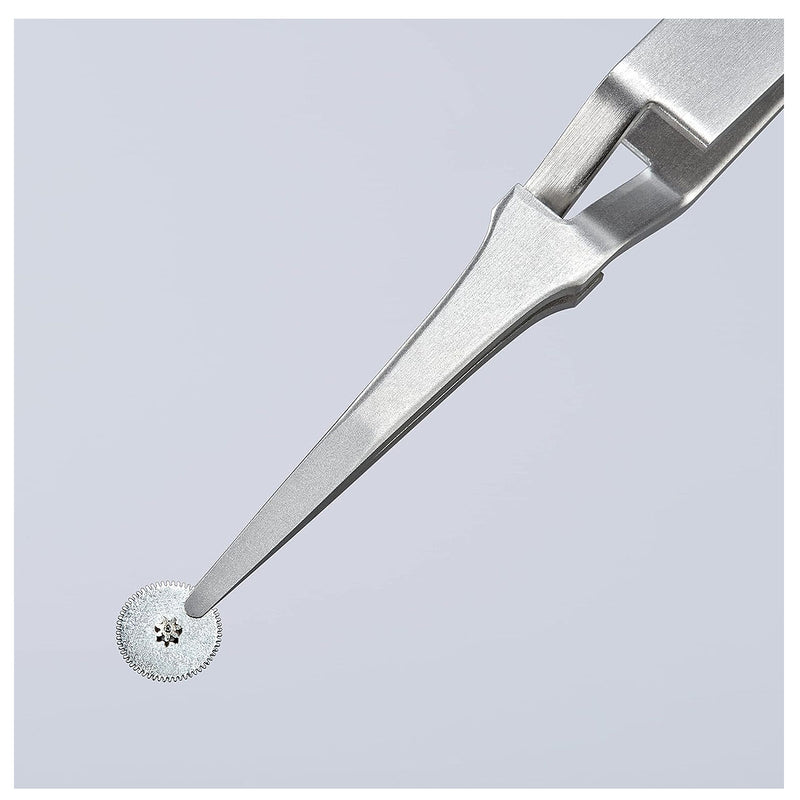 Nhíp gắp linh kiện điện tử, cơ chế kẹp tự động, mũi tròn bè KNIPEX 92 91 01 kích thước đầu mũi 0.13 x 1.9mm