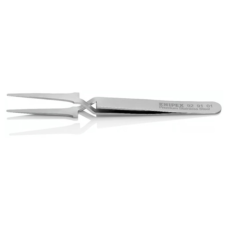 Nhíp gắp linh kiện điện tử, cơ chế kẹp tự động, mũi tròn bè KNIPEX 92 91 01 kích thước đầu mũi 0.13 x 1.9mm