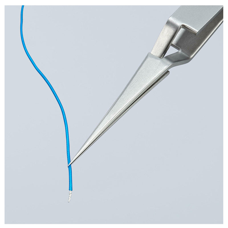 Nhíp gắp linh kiện điện tử, cơ chế kẹp tự động, mũi siêu nhọn KNIPEX 92 91 02 kích thước đầu mũi 0.12 x 0.2mm