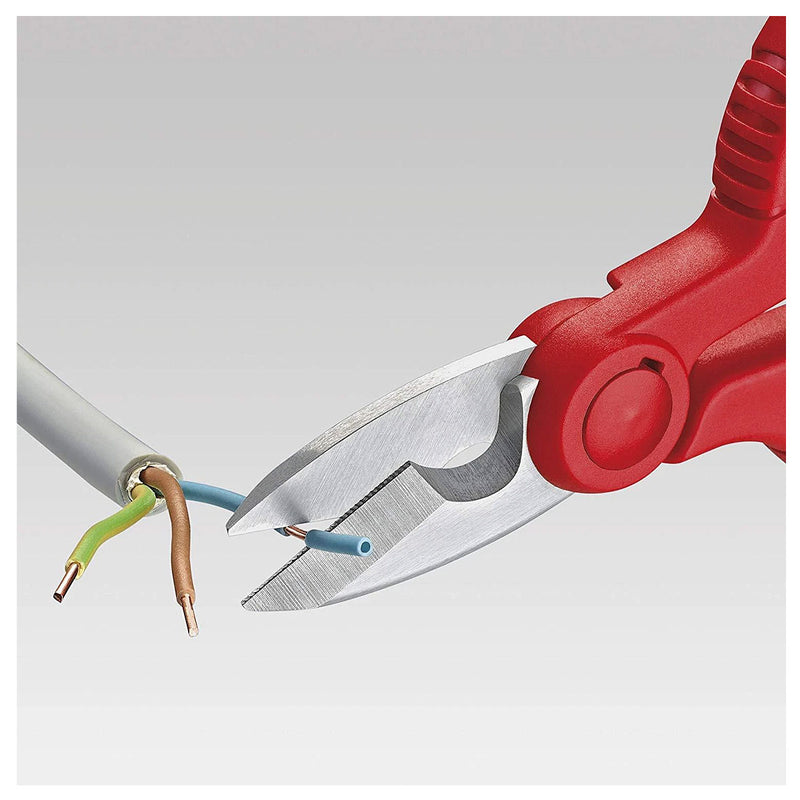 Kéo cắt, chuyên dùng cho thợ điện KNIPEX 95 05 155 SB chiều dài 155mm, tay cầm bọc nhựa chống trượt