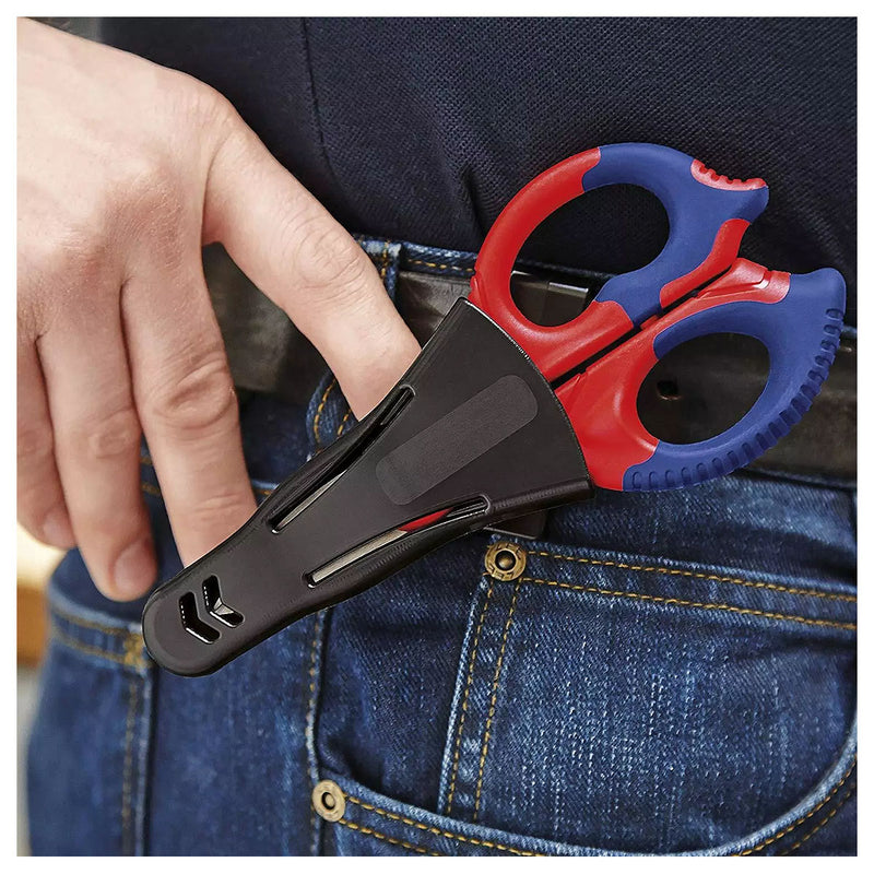 Kéo cắt, chuyên dùng cho thợ điện KNIPEX 95 05 155 SB chiều dài 155mm, tay cầm bọc nhựa chống trượt