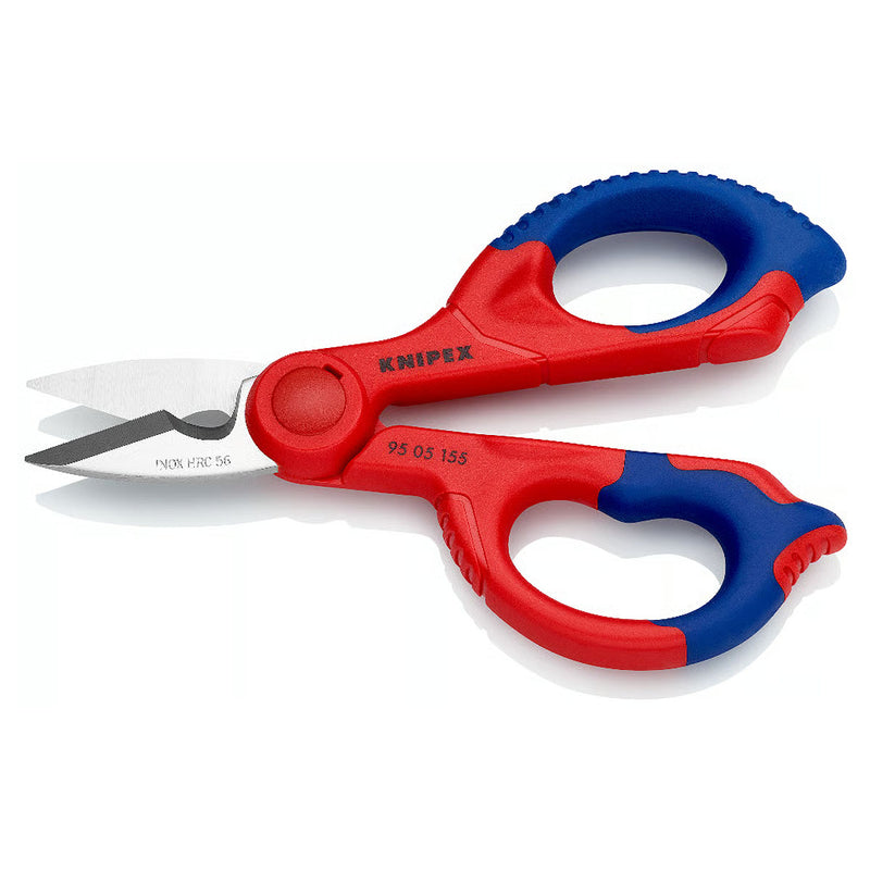 Kéo cắt, chuyên dùng cho thợ điện KNIPEX 95 05 155 SB chiều dài 155mm, tay cầm bọc nhựa chống trượt