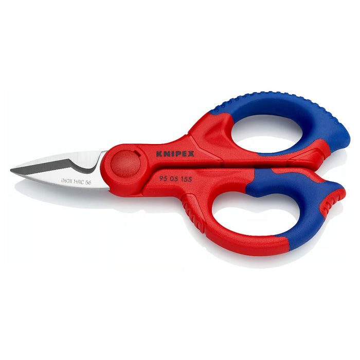 Kéo cắt, chuyên dùng cho thợ điện KNIPEX 95 05 155 SB chiều dài 155mm, tay cầm bọc nhựa chống trượt