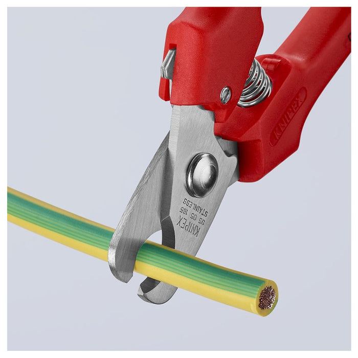 Kìm cắt cáp KNIPEX 95 05 165 chiều dài 165mm, tay cầm bọc nhựa cứng chống va đập