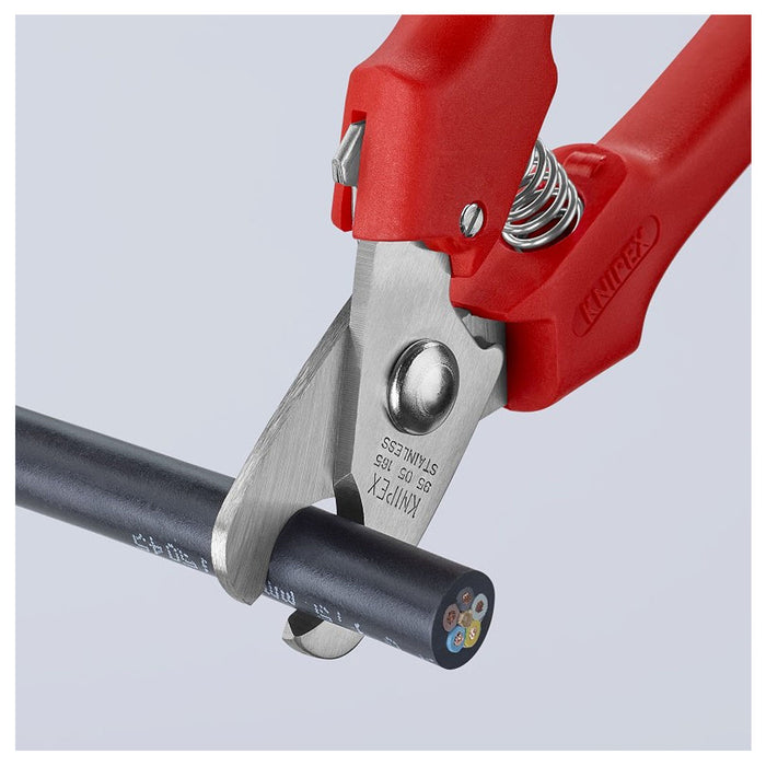 Kìm cắt cáp KNIPEX 95 05 165 chiều dài 165mm, tay cầm bọc nhựa cứng chống va đập