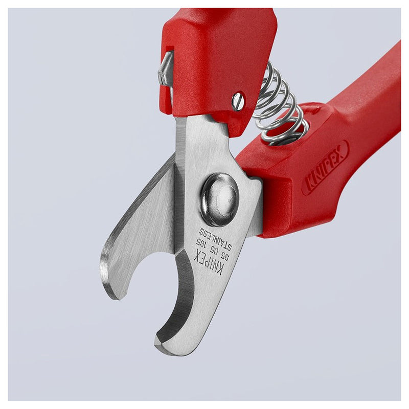 Kìm cắt cáp KNIPEX 95 05 165 chiều dài 165mm, tay cầm bọc nhựa cứng chống va đập
