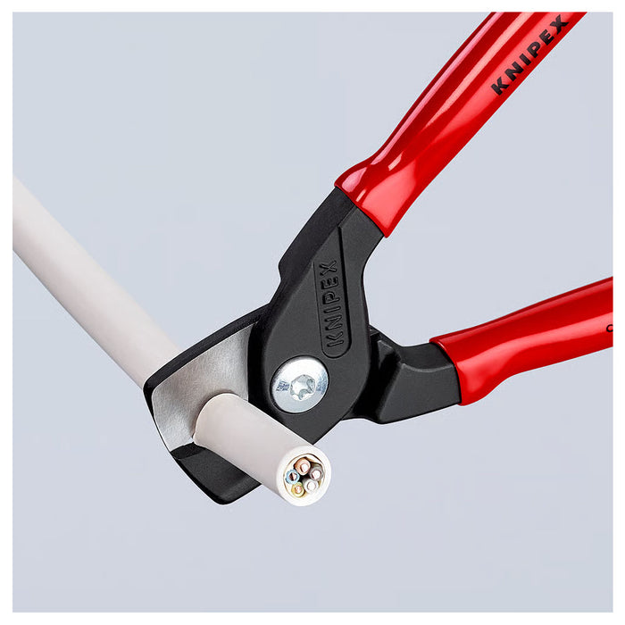 Kìm cắt cáp dòng StepCut KNIPEX 95 11 160 chiều dài 160mm, mạ đen nhám, tay cầm bọc nhựa bóng kháng dầu mở