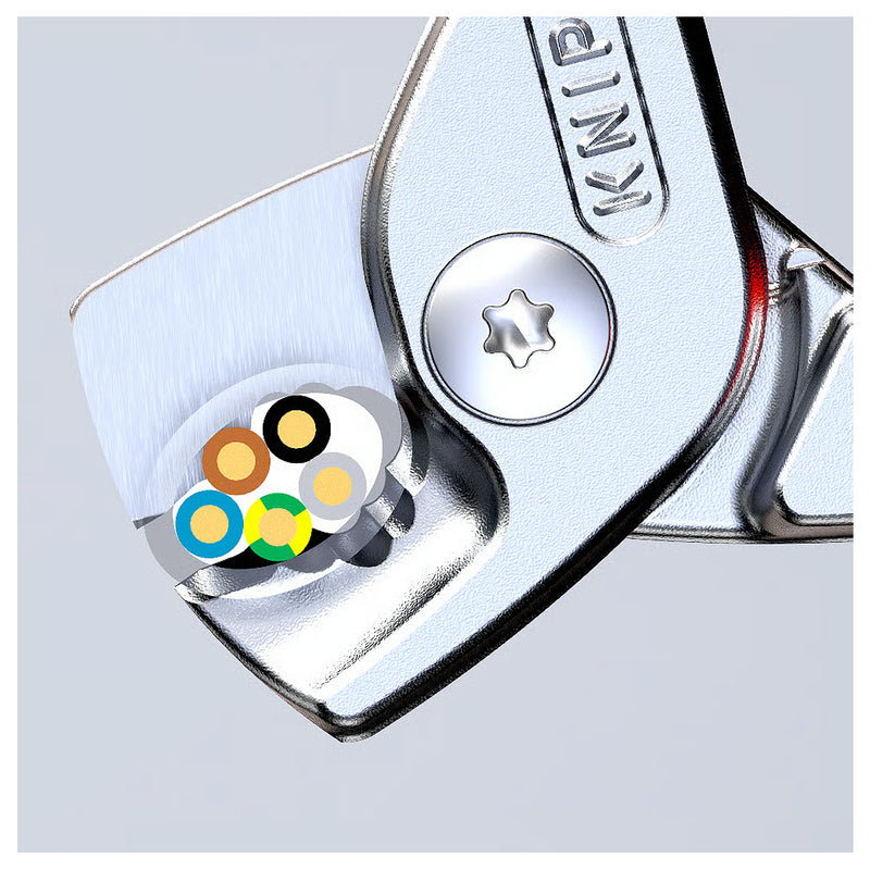 Kìm cắt cáp dòng StepCut KNIPEX 95 11 160 chiều dài 160mm, mạ đen nhám, tay cầm bọc nhựa bóng kháng dầu mở