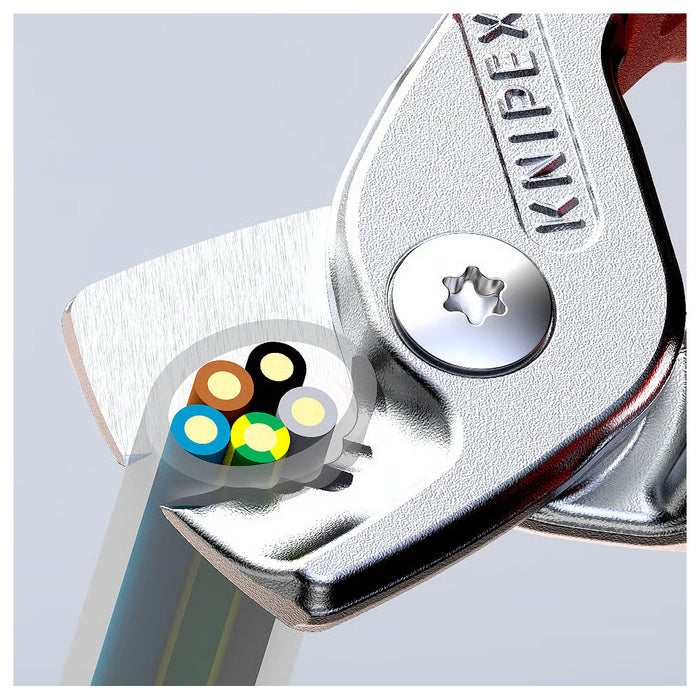 Kìm cắt cáp dòng StepCut KNIPEX 95 11 160 chiều dài 160mm, mạ đen nhám, tay cầm bọc nhựa bóng kháng dầu mở