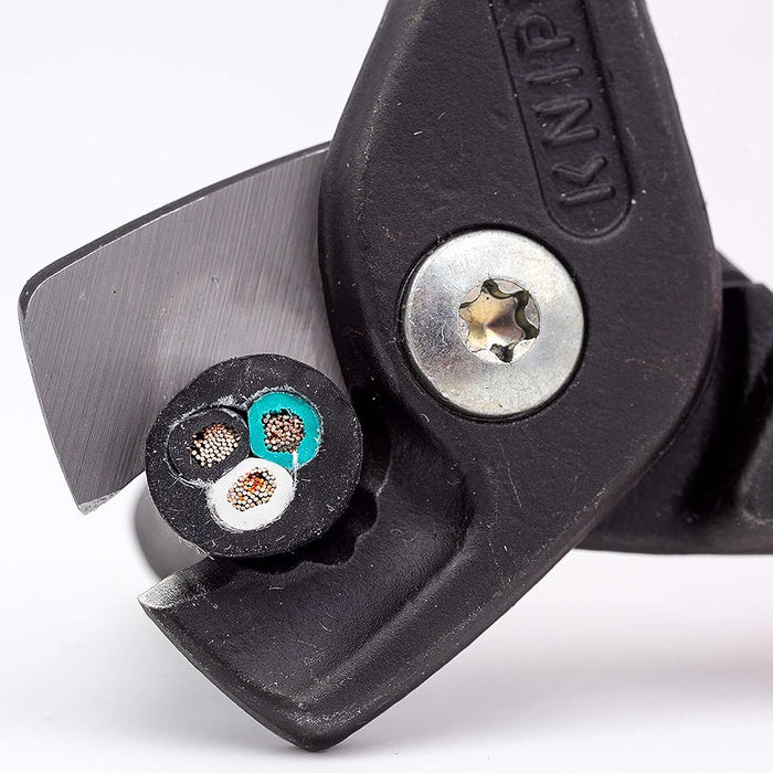 Kìm cắt cáp dòng StepCut KNIPEX 95 12 160 chiều dài 160mm, mạ đen nhám, tay cầm bọc nhựa chống trượt