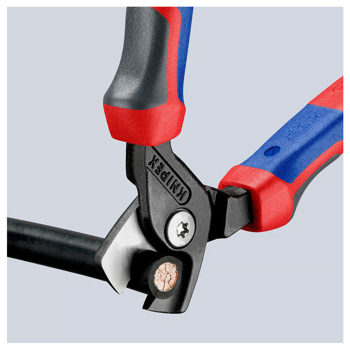 Kìm cắt cáp dòng StepCut KNIPEX 95 12 160 chiều dài 160mm, mạ đen nhám, tay cầm bọc nhựa chống trượt