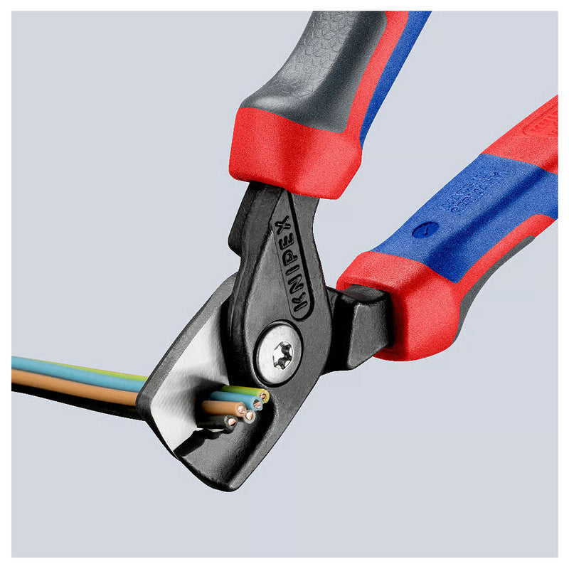 Kìm cắt cáp dòng StepCut KNIPEX 95 12 160 chiều dài 160mm, mạ đen nhám, tay cầm bọc nhựa chống trượt