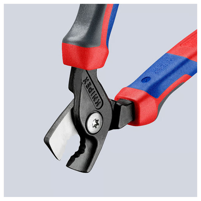 Kìm cắt cáp dòng StepCut KNIPEX 95 12 160 chiều dài 160mm, mạ đen nhám, tay cầm bọc nhựa chống trượt
