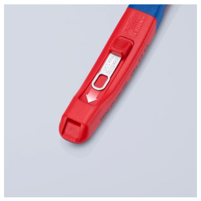 Kìm cắt cáp lưỡi kép dòng StepCut XL KNIPEX 95 12 225 chiều dài 225mm, mạ đen nhám, tay cầm bọc nhựa chống trượt