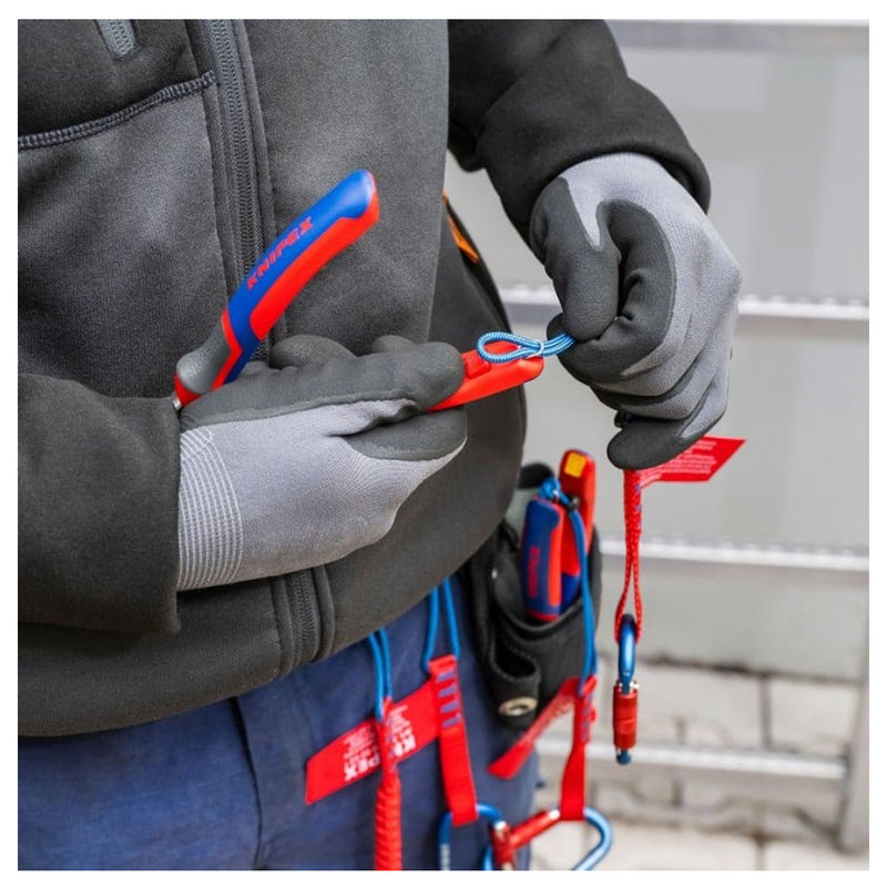 Kìm cắt cáp lưỡi kép dòng StepCut XL KNIPEX 95 12 225 chiều dài 225mm, mạ đen nhám, tay cầm bọc nhựa chống trượt