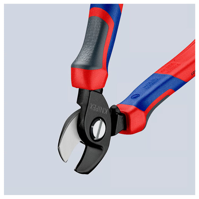 Kìm cắt cáp KNIPEX chiều dài 165mm, mạ đen nhám, tay cầm bọc nhựa chống trượt