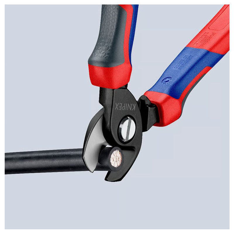 Kìm cắt cáp KNIPEX chiều dài 165mm, mạ đen nhám, tay cầm bọc nhựa chống trượt